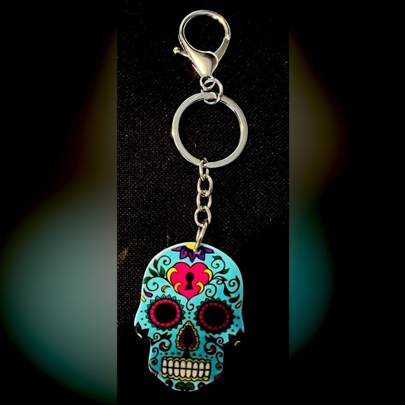 Sugar skull keychain Women's Men's Accessory Blue Size OS - Picture 1 of 1